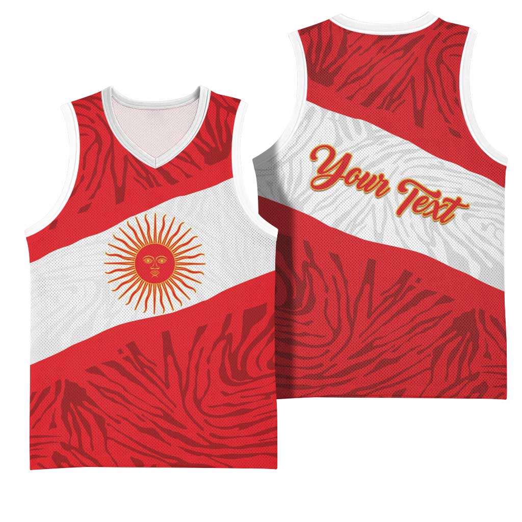 Personalized Peru Inti Basketball Jersey 1822 Flag Stylized