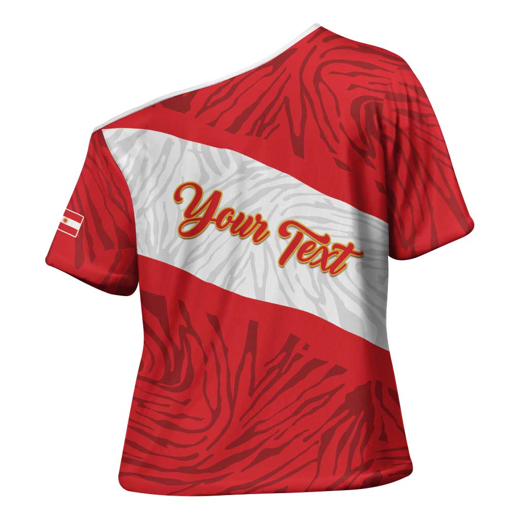 Personalized Peru Inti Cross Shoulder Shirt 1822 Flag Stylized
