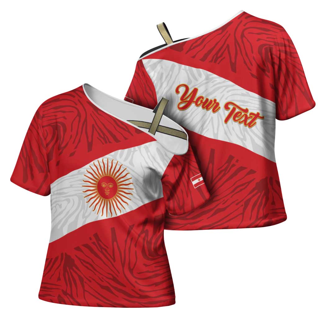 Personalized Peru Inti Cross Shoulder Shirt 1822 Flag Stylized
