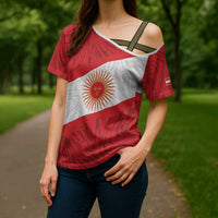Personalized Peru Inti Cross Shoulder Shirt 1822 Flag Stylized