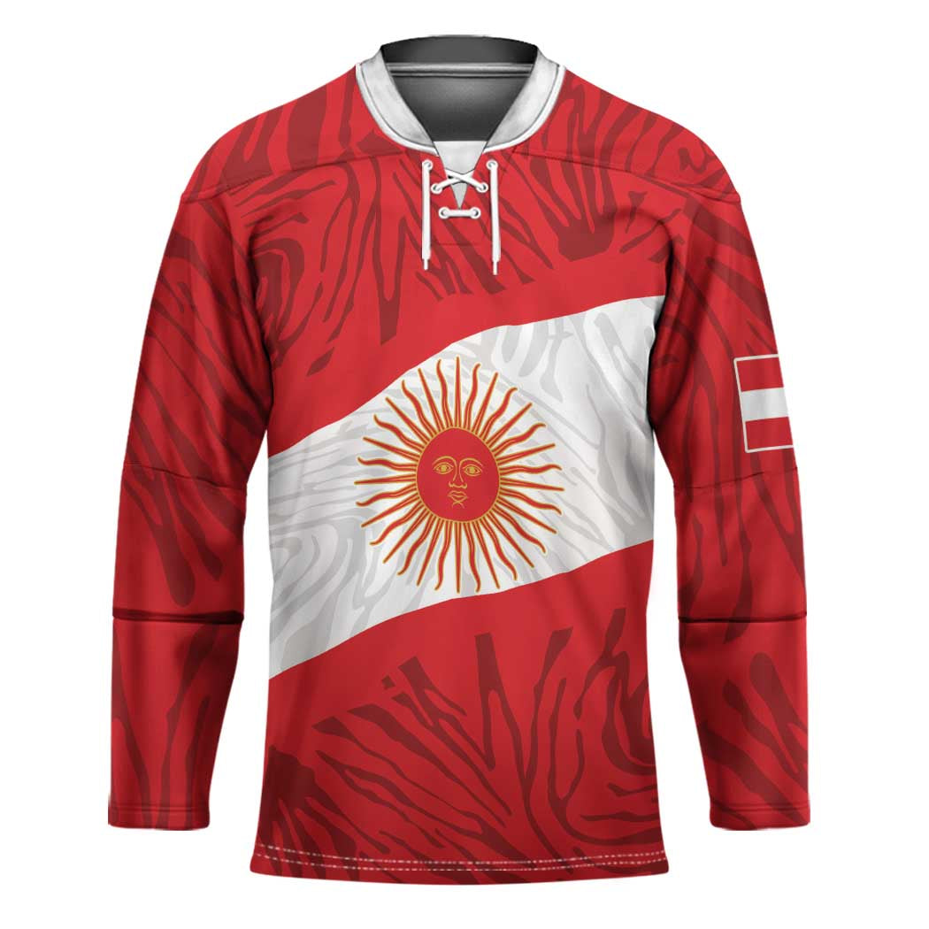 Personalized Peru Inti Hockey Jersey 1822 Flag Stylized