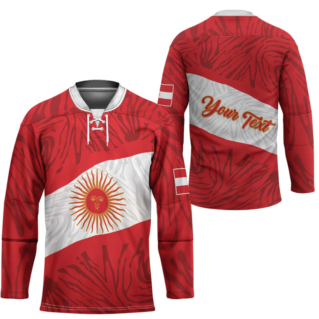 Personalized Peru Inti Hockey Jersey 1822 Flag Stylized