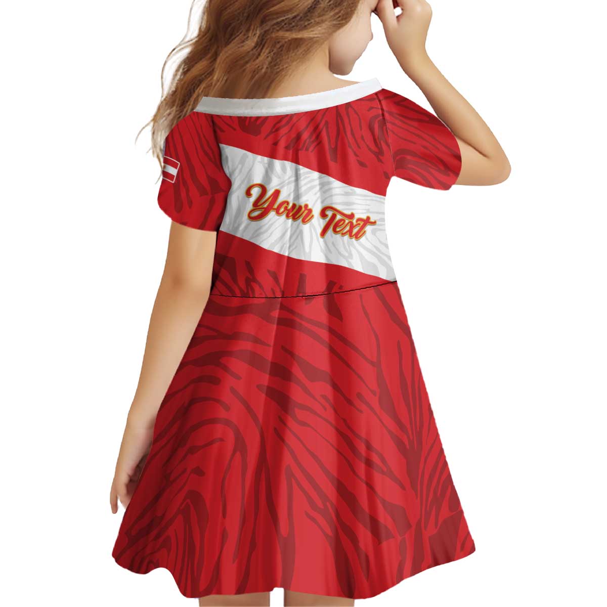 Personalized Peru Inti Kid Short Sleeve Dress 1822 Flag Stylized