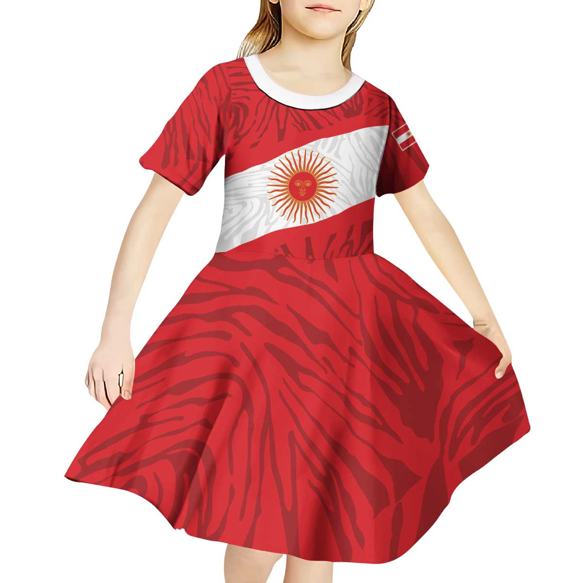 Personalized Peru Inti Kid Short Sleeve Dress 1822 Flag Stylized