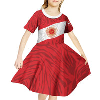 Personalized Peru Inti Kid Short Sleeve Dress 1822 Flag Stylized