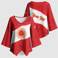Personalized Peru Inti Kimono Sleeve Blouse 1822 Flag Stylized
