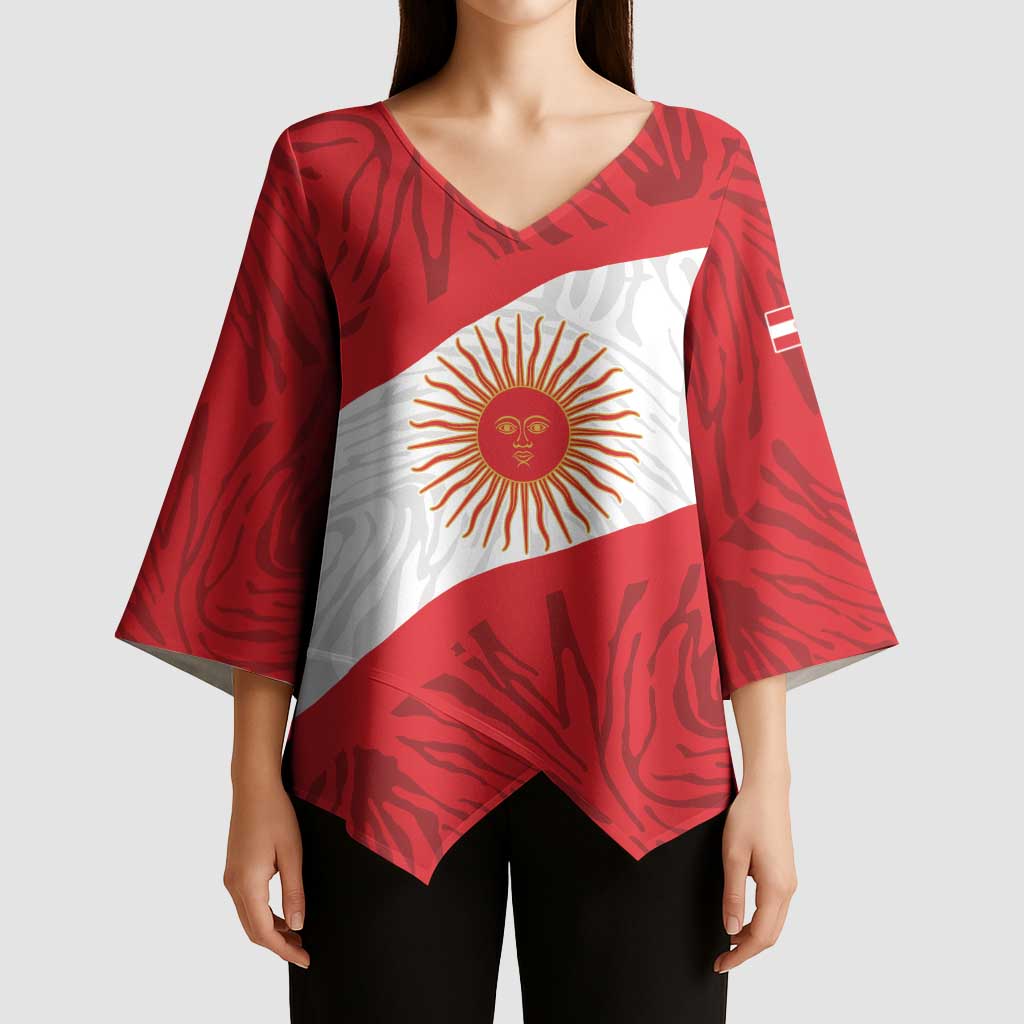 Personalized Peru Inti Kimono Sleeve Blouse 1822 Flag Stylized