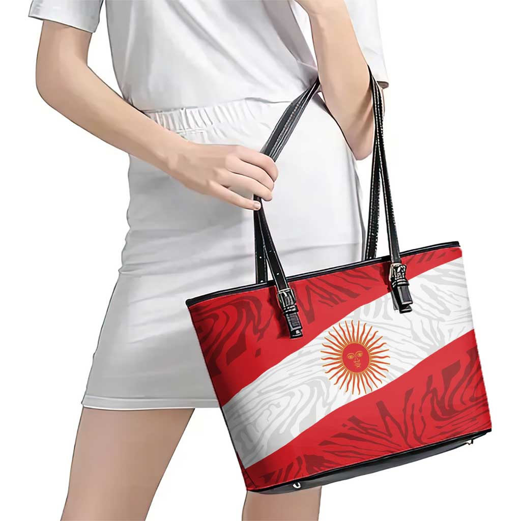 Peru Inti Leather Tote Bag 1822 Flag Stylized