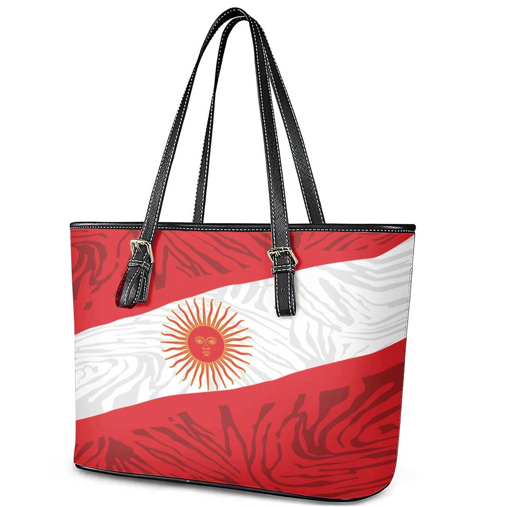 Peru Inti Leather Tote Bag 1822 Flag Stylized
