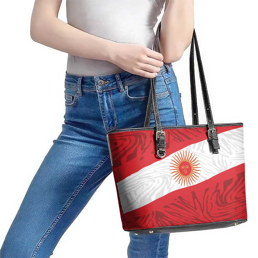 Peru Inti Leather Tote Bag 1822 Flag Stylized