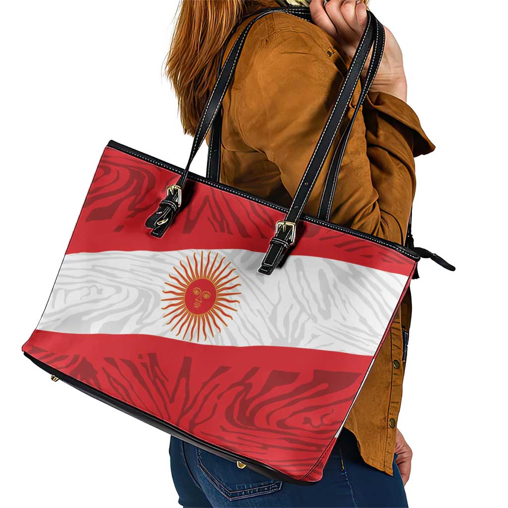 Peru Inti Leather Tote Bag 1822 Flag Stylized