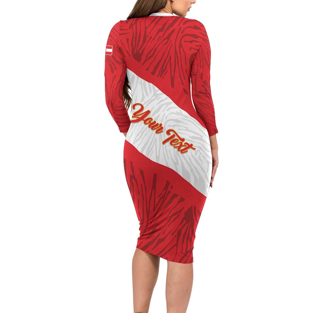 Personalized Peru Inti Long Sleeve Bodycon Dress 1822 Flag Stylized