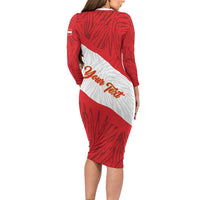 Personalized Peru Inti Long Sleeve Bodycon Dress 1822 Flag Stylized