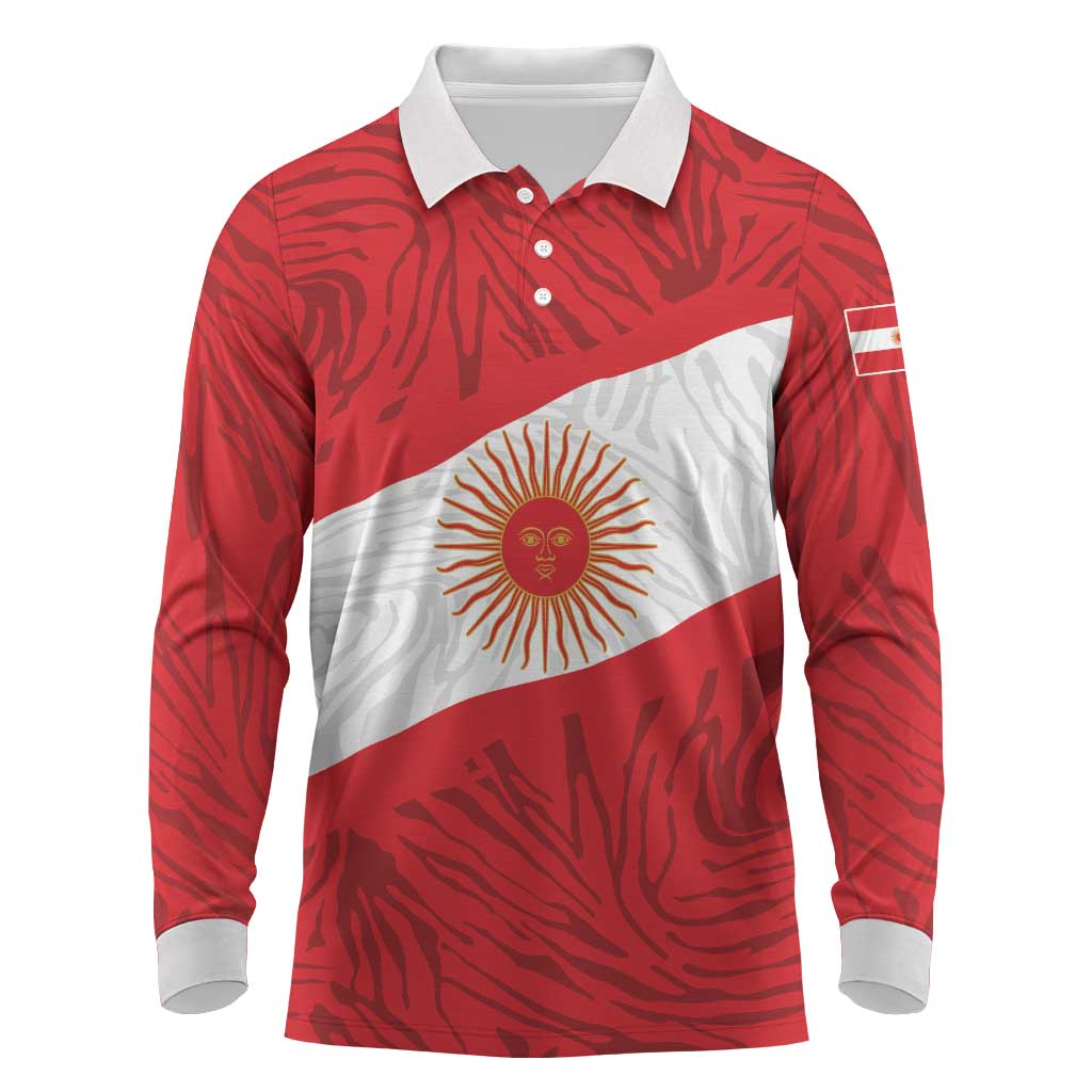 Personalized Peru Inti Long Sleeve Polo Shirt 1822 Flag Stylized