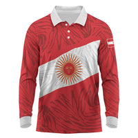 Personalized Peru Inti Long Sleeve Polo Shirt 1822 Flag Stylized