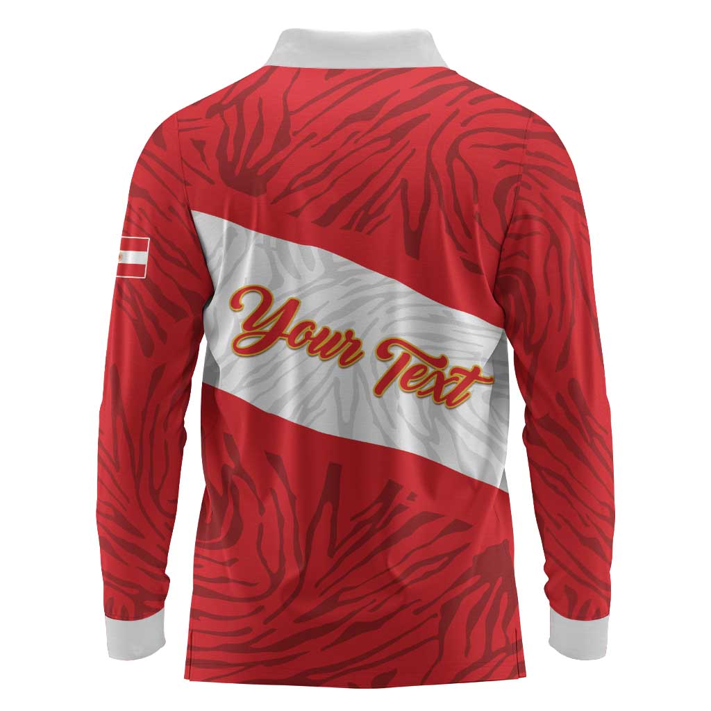 Personalized Peru Inti Long Sleeve Polo Shirt 1822 Flag Stylized