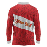 Personalized Peru Inti Long Sleeve Polo Shirt 1822 Flag Stylized