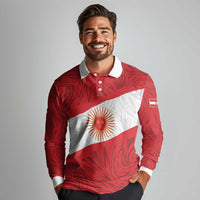 Personalized Peru Inti Long Sleeve Polo Shirt 1822 Flag Stylized