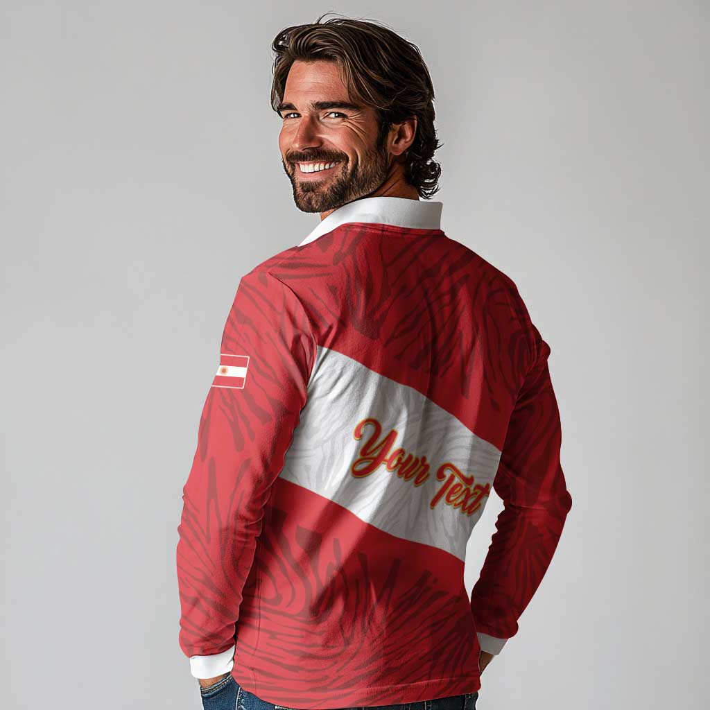 Personalized Peru Inti Long Sleeve Polo Shirt 1822 Flag Stylized