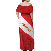 Personalized Peru Inti Off Shoulder Maxi Dress 1822 Flag Stylized