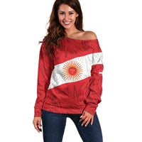 Personalized Peru Inti Off Shoulder Sweater 1822 Flag Stylized