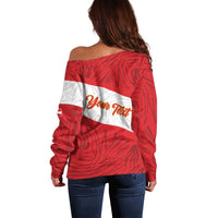 Personalized Peru Inti Off Shoulder Sweater 1822 Flag Stylized