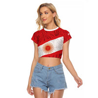 Personalized Peru Inti Raglan Cropped T Shirt 1822 Flag Stylized