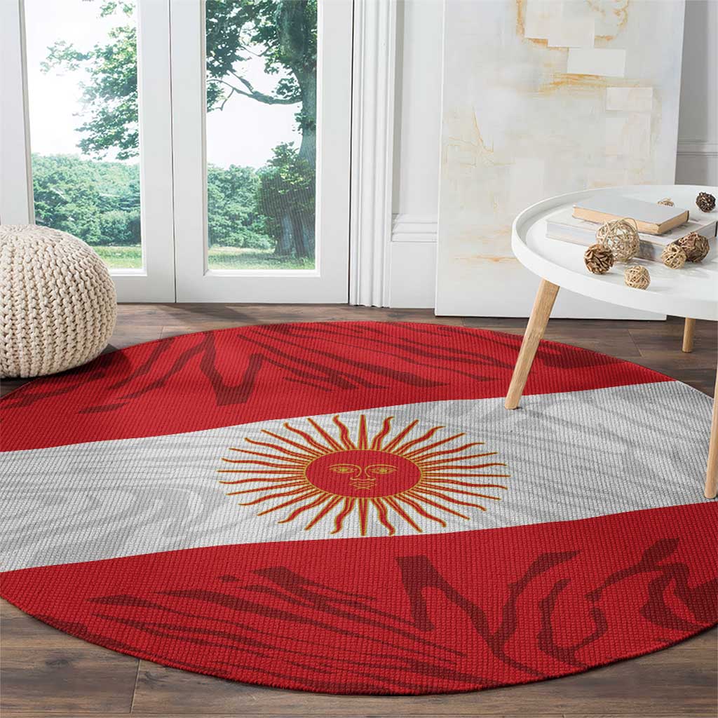 Peru Inti Round Carpet 1822 Flag Stylized