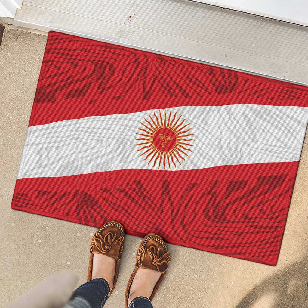 Peru Inti Rubber Doormat 1822 Flag Stylized