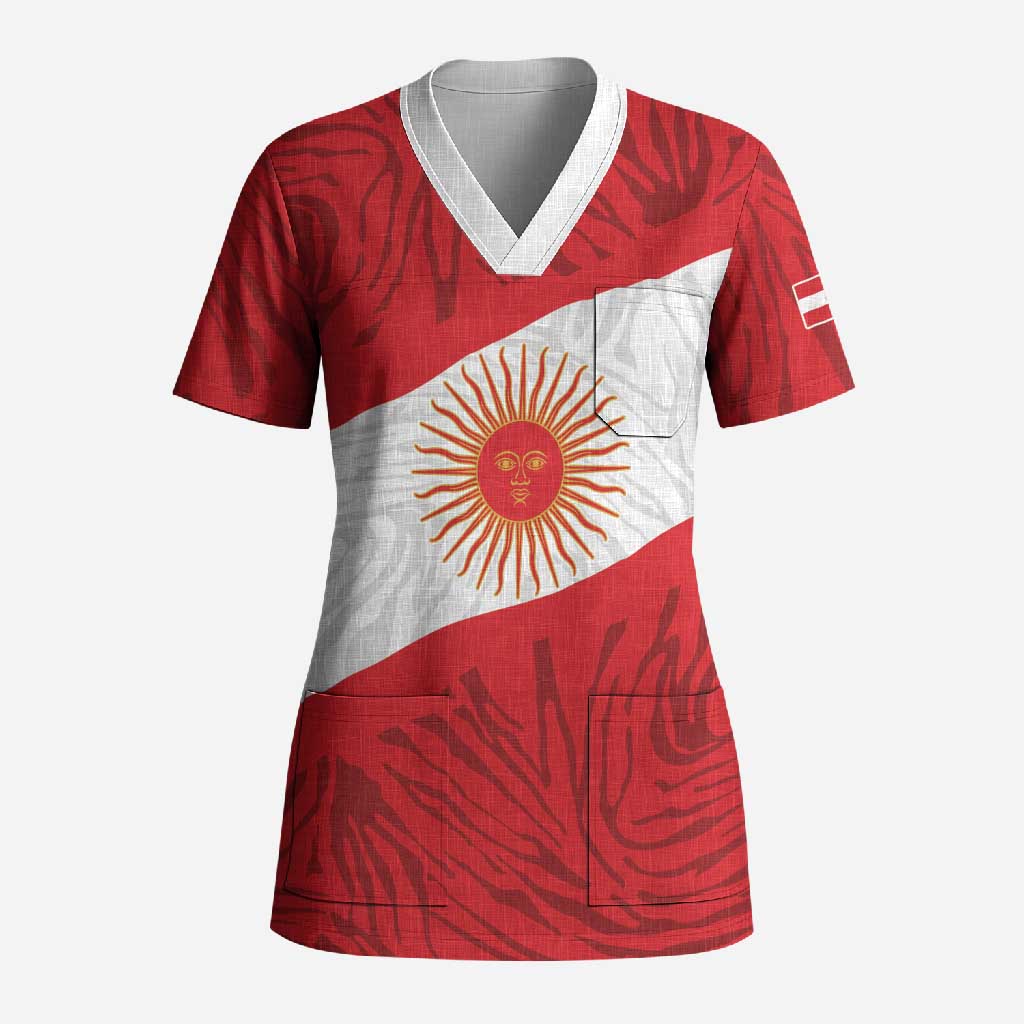 Personalized Peru Inti Scrub Top 1822 Flag Stylized