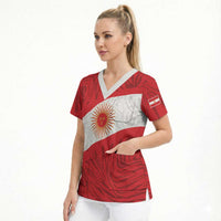 Personalized Peru Inti Scrub Top 1822 Flag Stylized