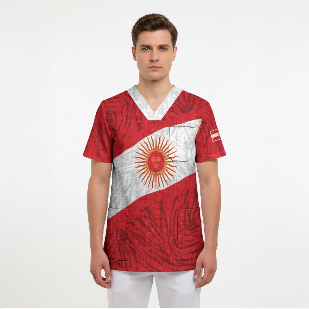 Personalized Peru Inti Scrub Top 1822 Flag Stylized