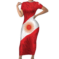 Personalized Peru Inti Short Sleeve Bodycon Dress 1822 Flag Stylized