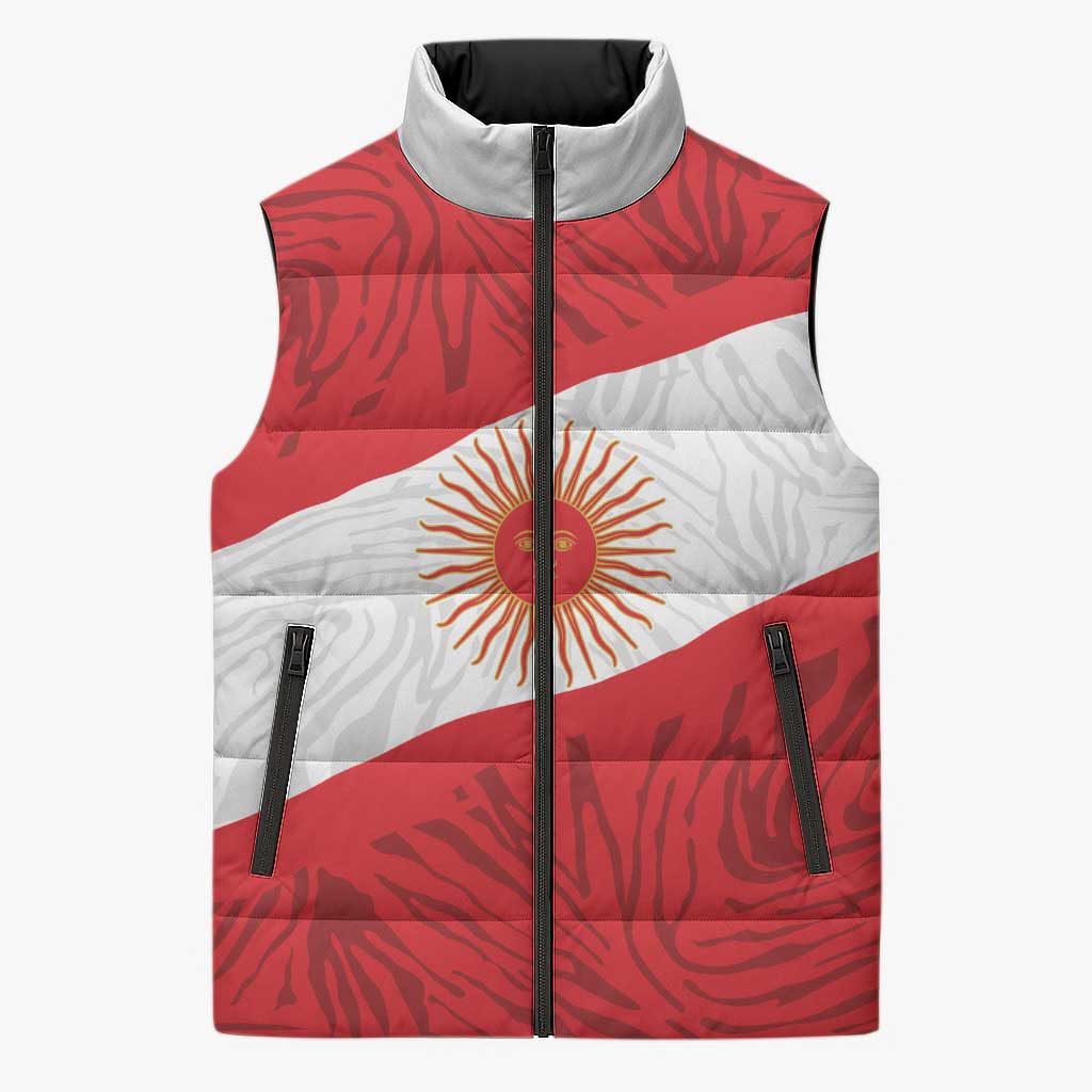 Personalized Peru Inti Sleeveless Puffer Jacket 1822 Flag Stylized