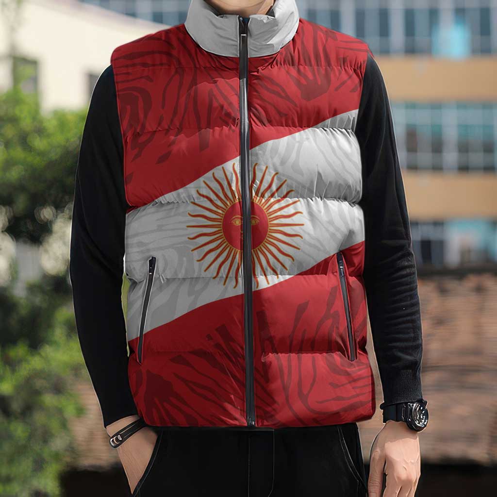 Personalized Peru Inti Sleeveless Puffer Jacket 1822 Flag Stylized