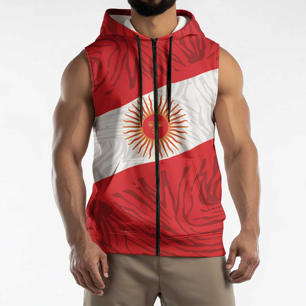 Personalized Peru Inti Sleeveless Zip Hoodie 1822 Flag Stylized