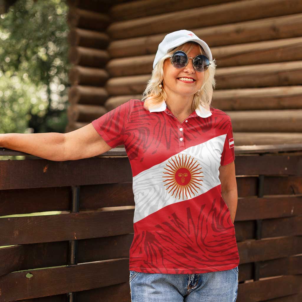 Personalized Peru Inti Women Polo Shirt 1822 Flag Stylized