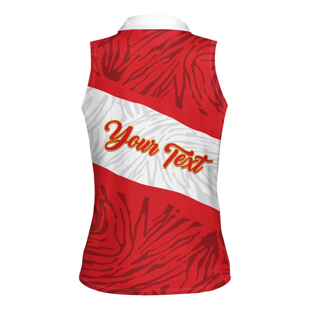 Personalized Peru Inti Women Sleeveless Polo Shirt 1822 Flag Stylized