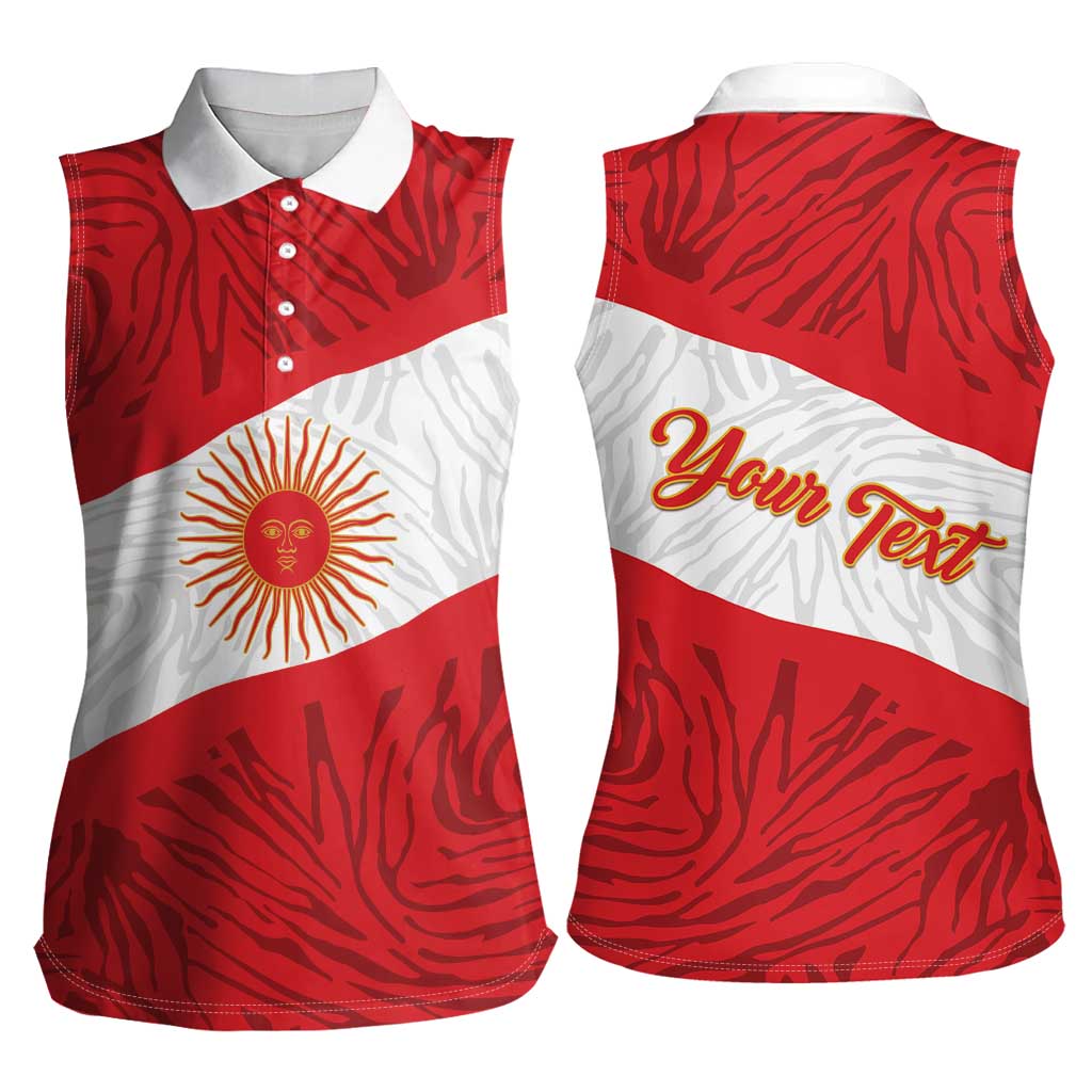 Personalized Peru Inti Women Sleeveless Polo Shirt 1822 Flag Stylized