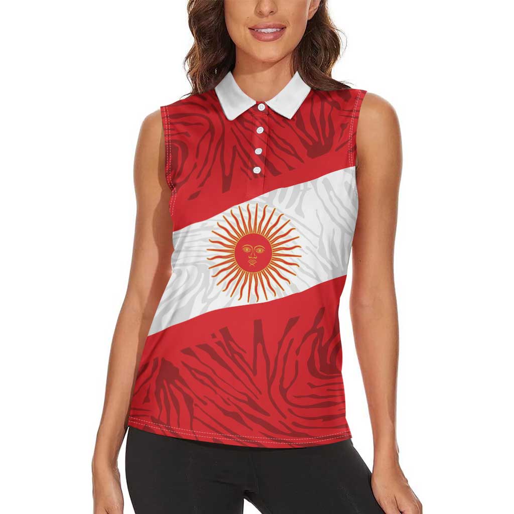 Personalized Peru Inti Women Sleeveless Polo Shirt 1822 Flag Stylized