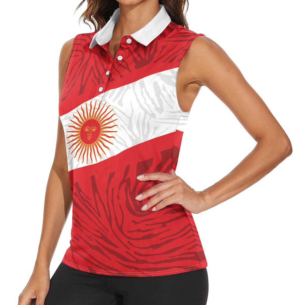 Personalized Peru Inti Women Sleeveless Polo Shirt 1822 Flag Stylized