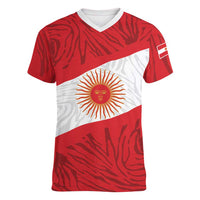 Personalized Peru Inti Women V-Neck T-Shirt 1822 Flag Stylized