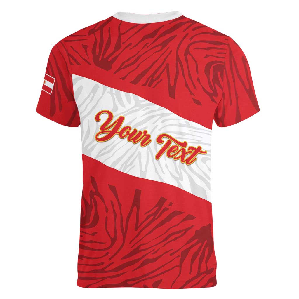 Personalized Peru Inti Women V-Neck T-Shirt 1822 Flag Stylized