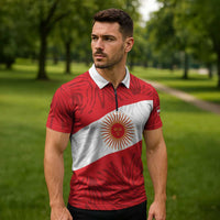 Personalized Peru Inti Zipper Polo Shirt 1822 Flag Stylized