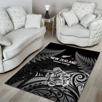 New Zealand 2024 Rugby Area Rug Silver Fern Aotearoa Kiwi - Wonder Print Shop