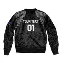 Custom New Zealand 2024 Rugby Bomber Jacket Silver Fern Aotearoa Kiwi - Wonder Print Shop