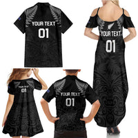 Custom New Zealand 2024 Rugby Family Matching Summer Maxi Dress and Hawaiian Shirt Silver Fern Aotearoa Kiwi - Wonder Print Shop