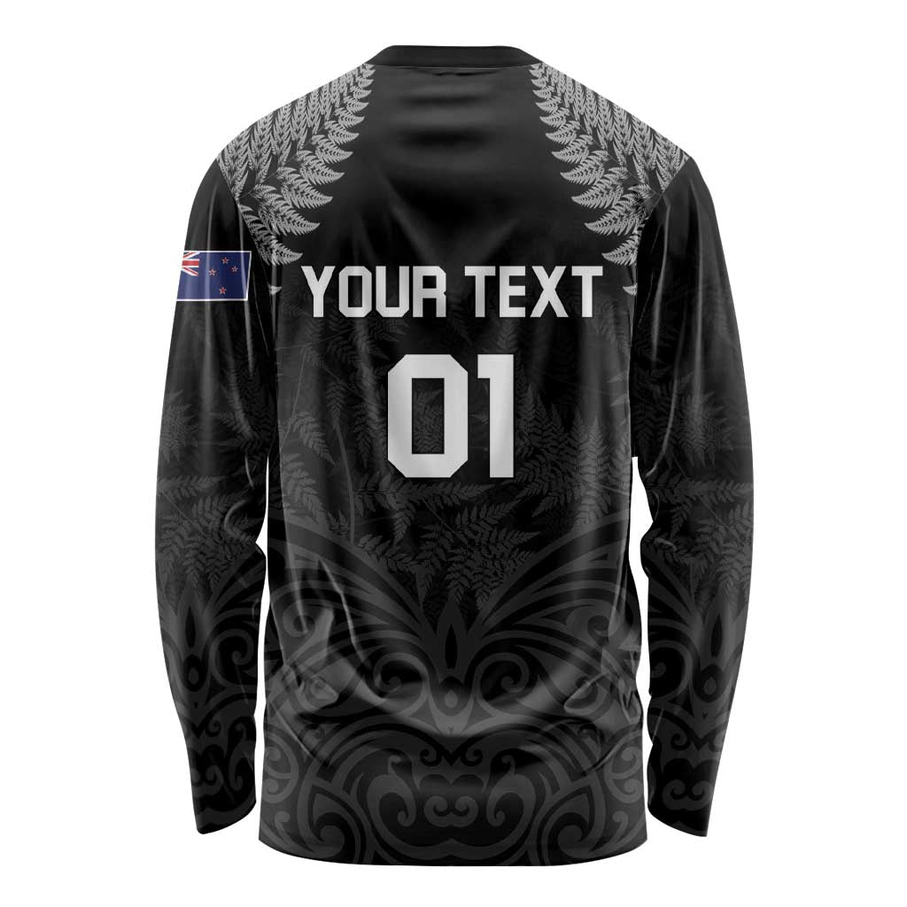 Custom New Zealand 2024 Rugby Long Sleeve Shirt Silver Fern Aotearoa Kiwi - Wonder Print Shop