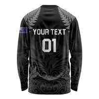 Custom New Zealand 2024 Rugby Long Sleeve Shirt Silver Fern Aotearoa Kiwi - Wonder Print Shop