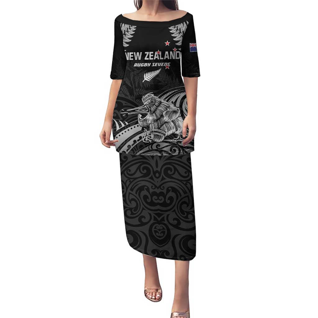 Custom New Zealand 2024 Rugby Puletasi Silver Fern Aotearoa Kiwi - Wonder Print Shop